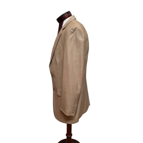 Jack Victor Noble CT Super 110s Wool Blazer Jacket Sz 40R Lt Tan Single Breasted - Picture 3 of 16